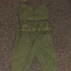 Crop top and trousers set
